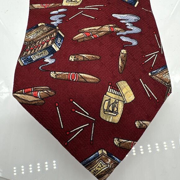 Spencer & Lowe Cigar Silk Tie Necktie - Picture 2 of 5
